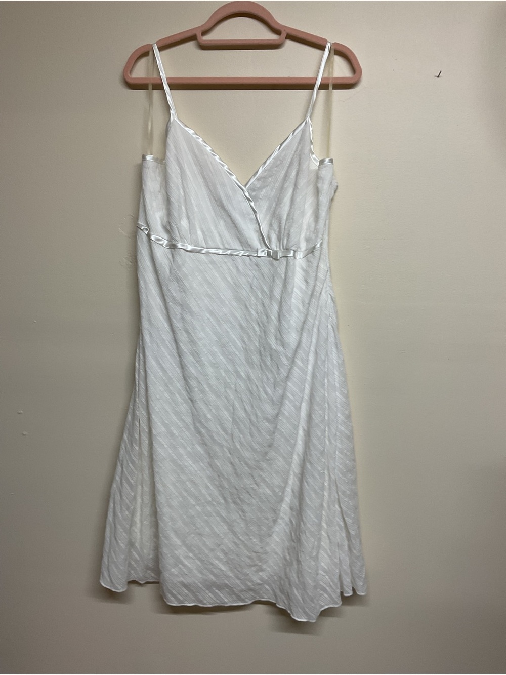 Studio 1940 White Satin-Trim Slip Chemise